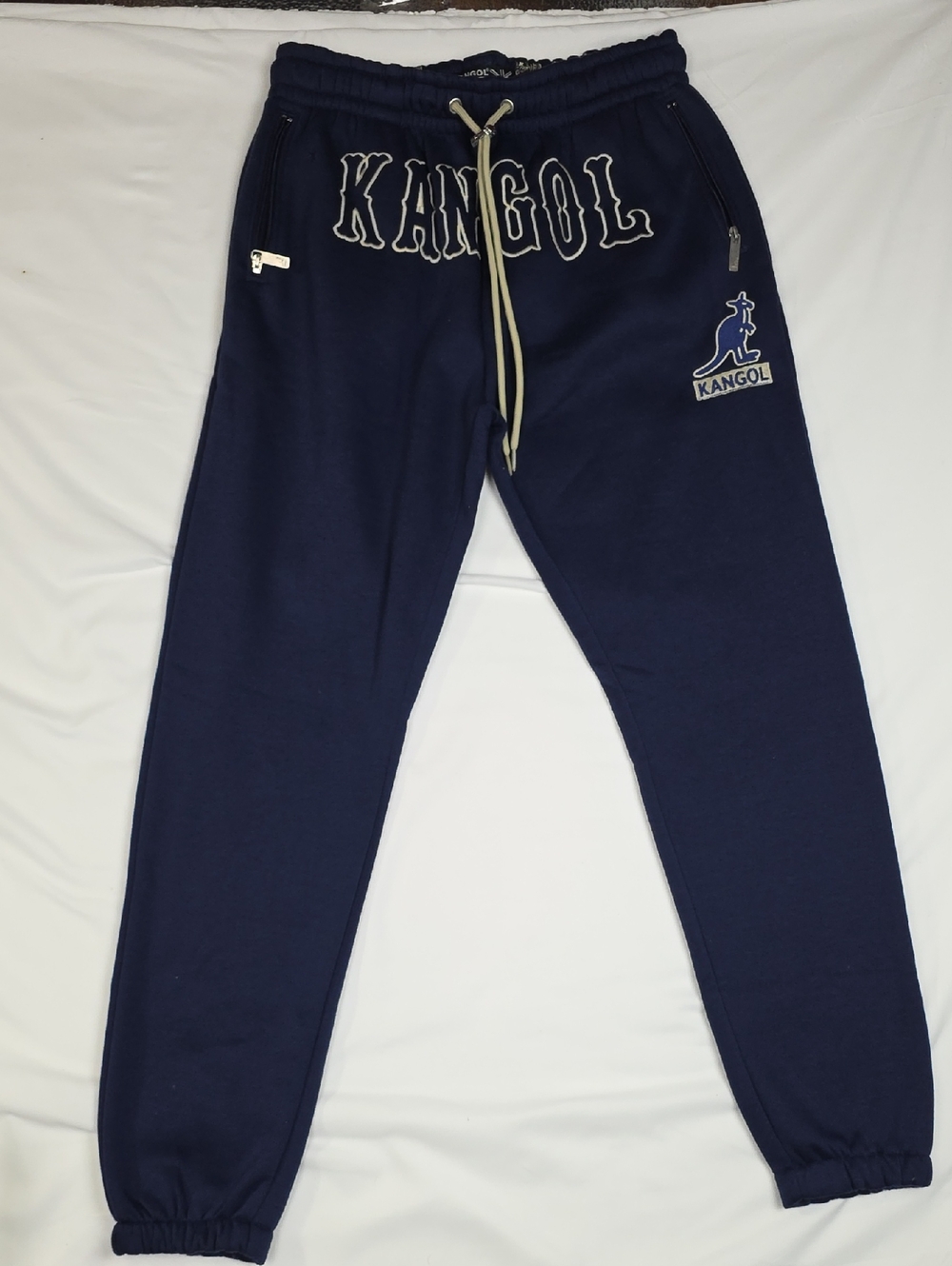 Kangol Navy Jogger Sweatpants with White Logo Large